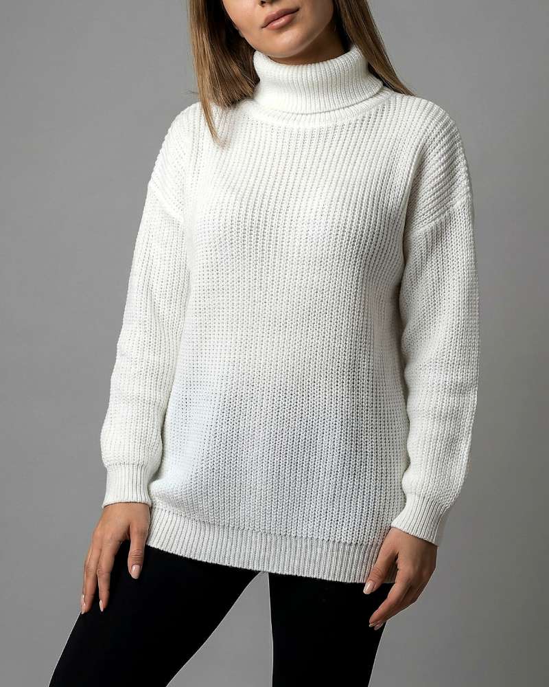 بلوز بافت یقه شل جودان بافت آستین بلند ساده کد 1963