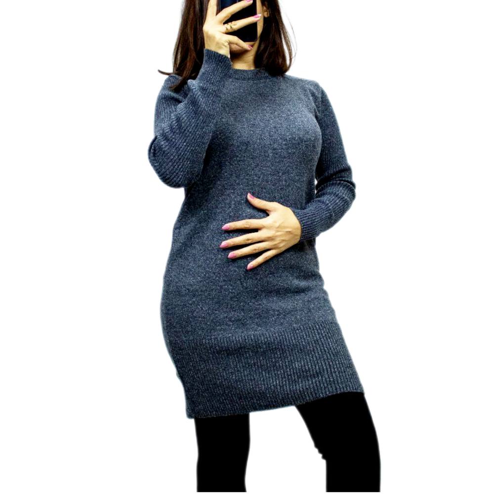 تونیک بافت زنانه ساده یقه گرد پایین کش بافت کد 1421