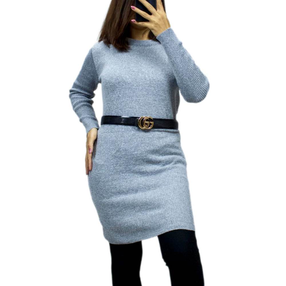 تونیک بافت زنانه ساده یقه گرد پایین کش بافت کد 1421