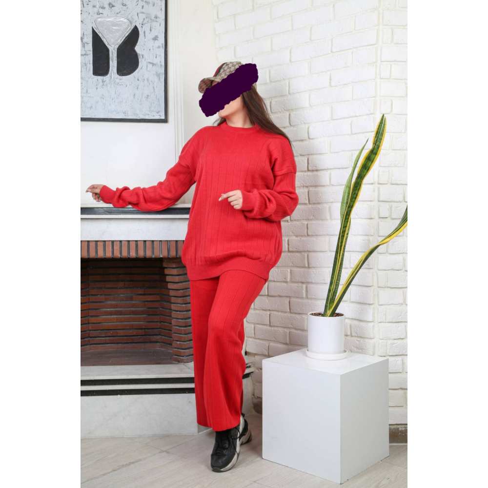 بلوز شلوار ست بافت زنانه لش یقه گرد کد 1195