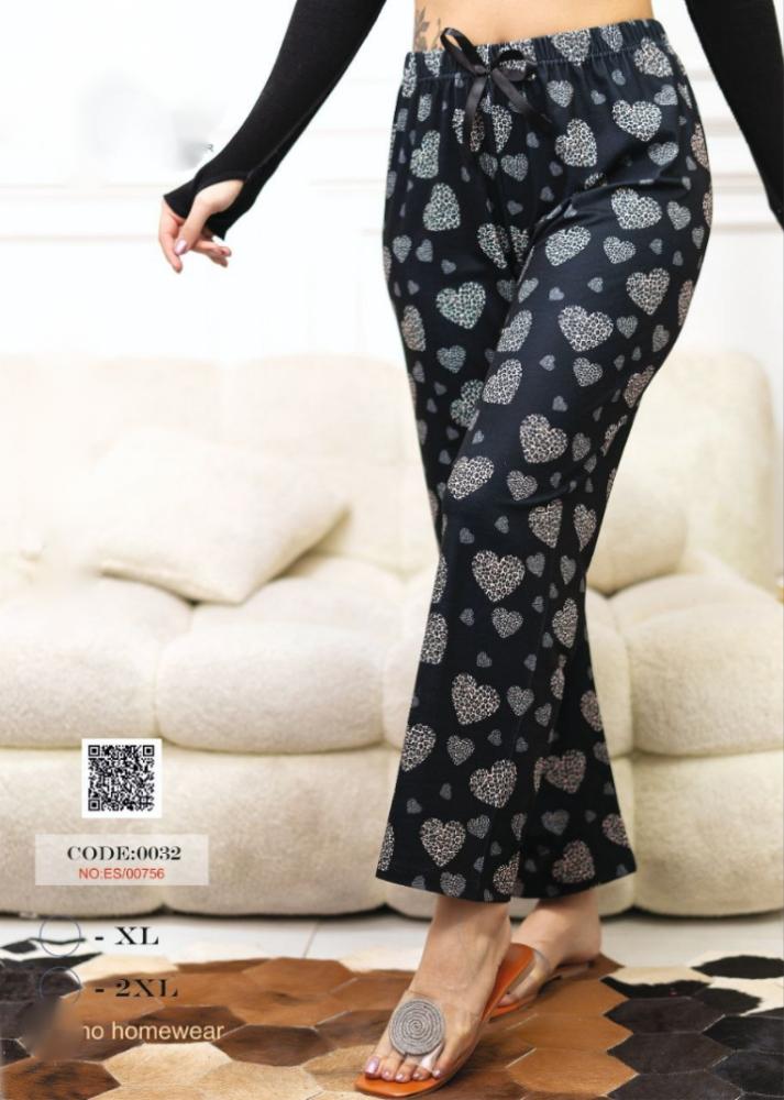 شلوار راحتی طرح دار کمر کش زنانه کد 1826