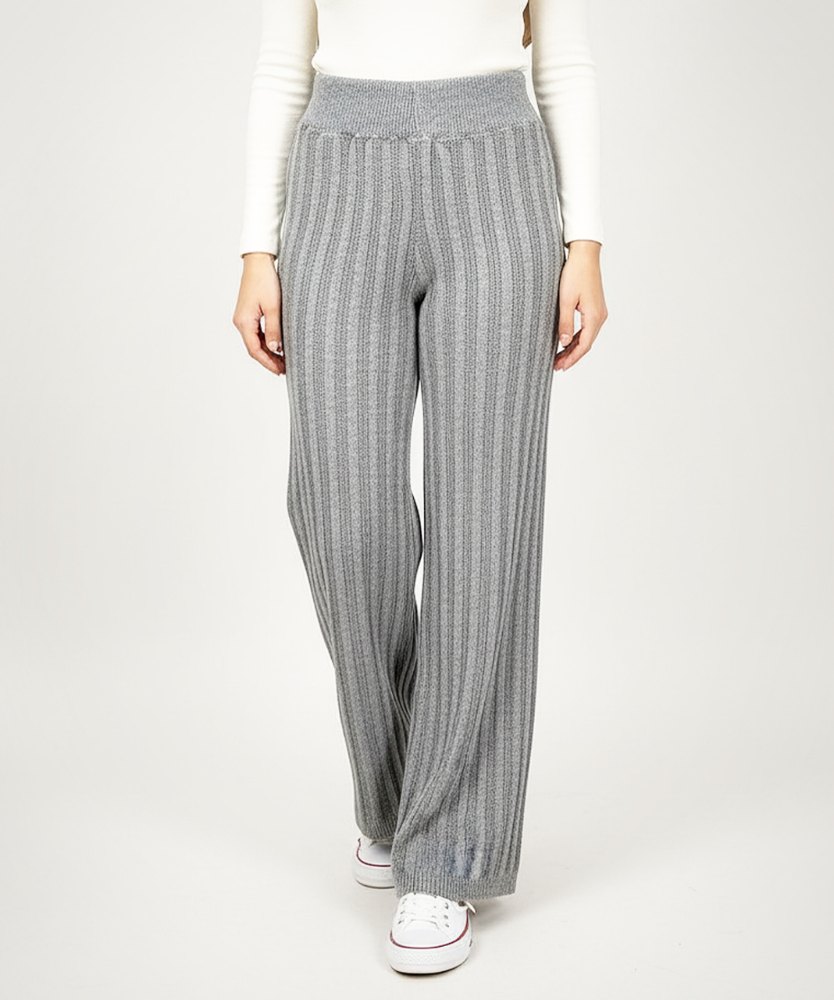 شلوار کمر کش بافت طرح زنجیر نیم بگ راسته گشاد کد1785