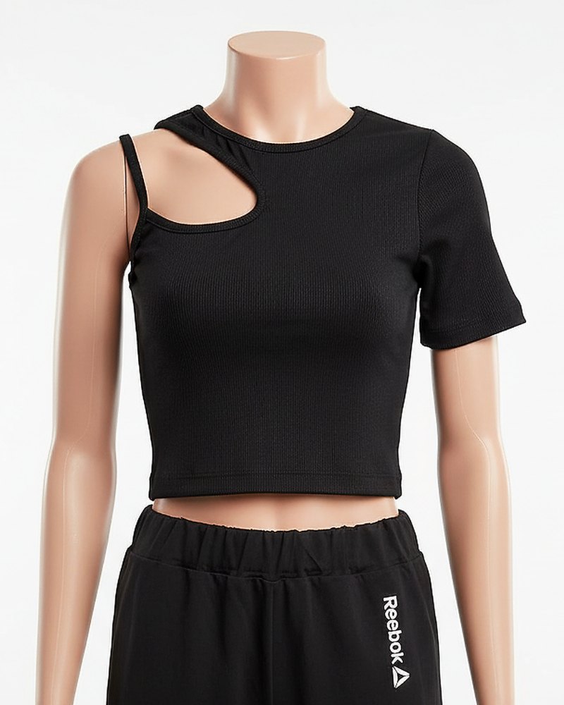 کراپ تک آستین مشکی فانریپ کبریتی کد 1686