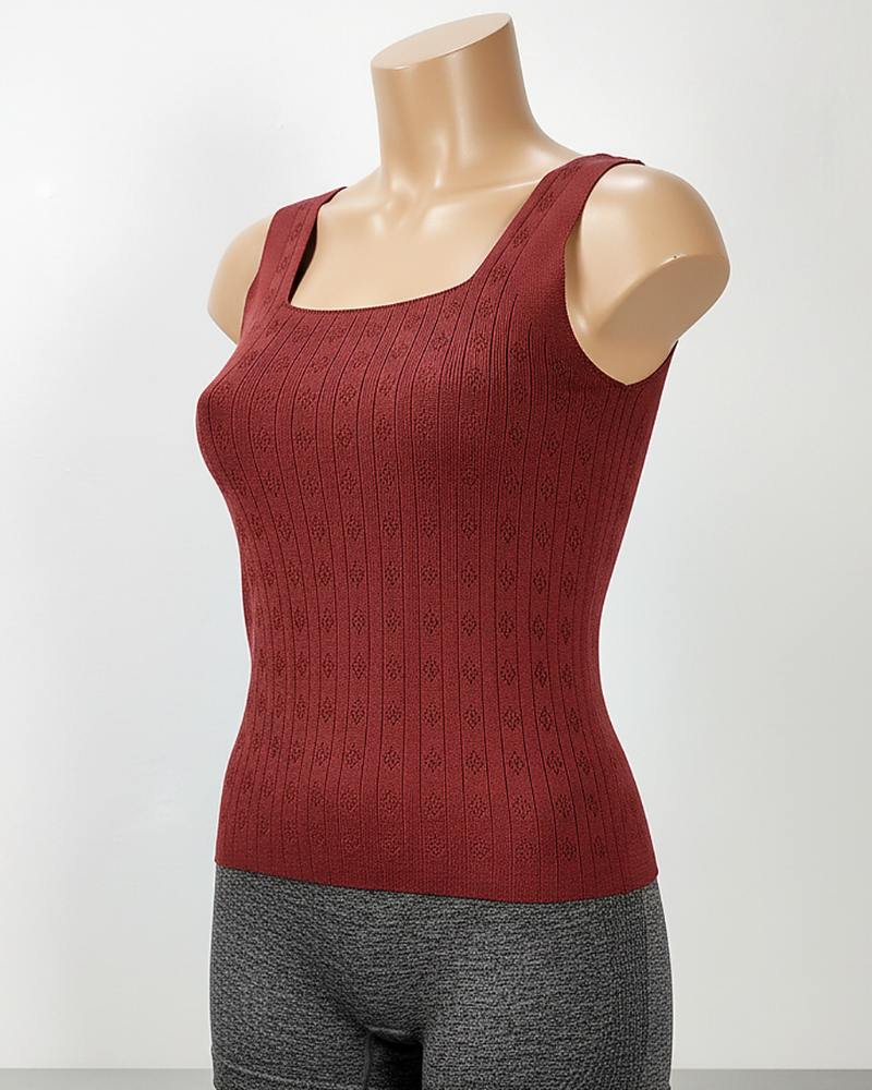 تاپ یقه خشتی طرح الماس بافت زنانه کد4522