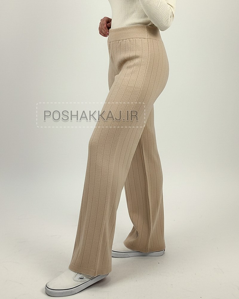 شلوار بگ بافت خطی کمر کش زنانه کد1582