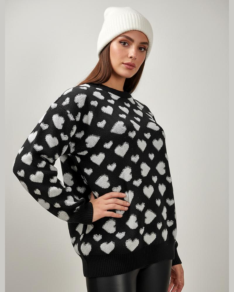 بلوز بافت قلبی یقه گرد آستین بلند شنل دوزی زنانه کد 1773