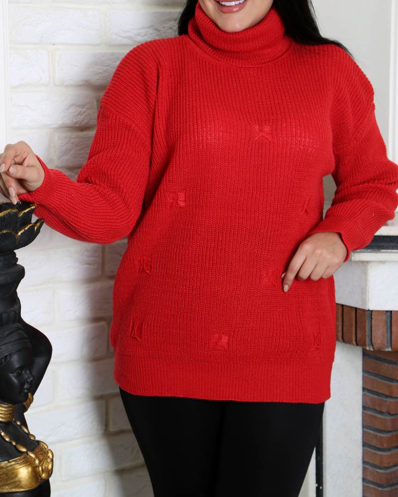 بلوز بافت یقه شل زنانه جودان بافت طرح پروانه لش آستین بلند کد 1913