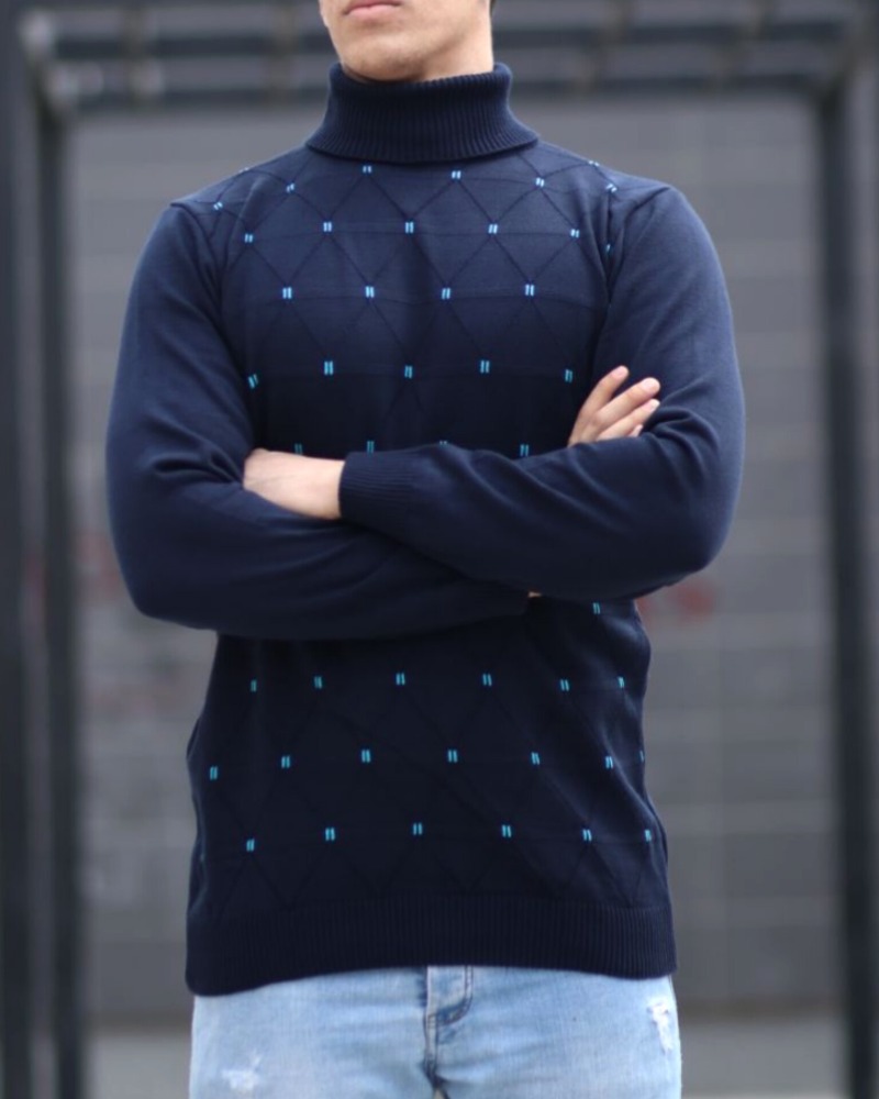 بلوز بافت مردانه یقه گرد ریز بافت طرح کرکره لوزی نخ اکریل کد1927