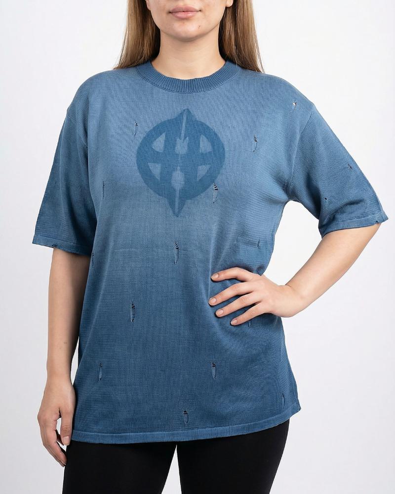 تیشرت زنانه لش چاپ پیستوله زاپ دار یقه گرد نخ ترویرا کد 1985